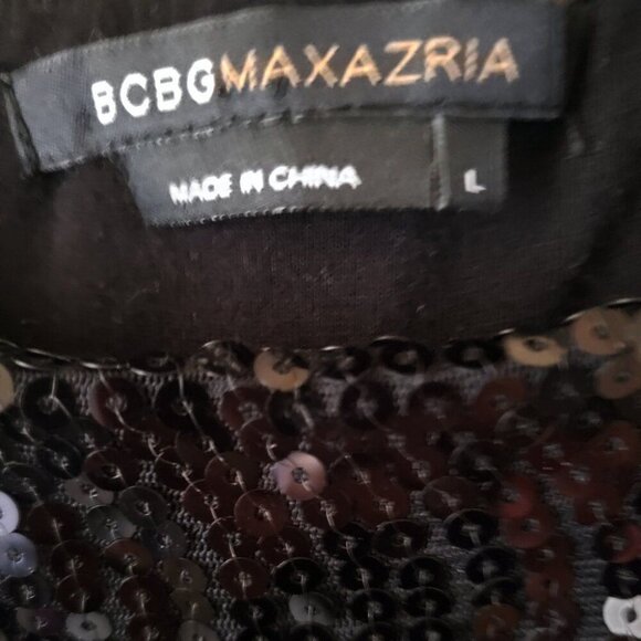BCBGMaxAzria Black Sequin Slip Dress - Picture 4 of 4